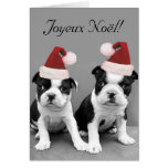 Cartão dos terrier de Joyeux Noël Boston
