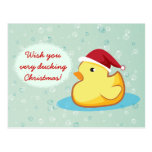 Cartão ducky de borracha amarelo do Feliz Natal cartões postais