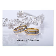 Cartão elegante do ouro/aliança de casamento RSVP  Cartao De Visita