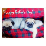 Cartão feliz dos pugs do dia dos pais