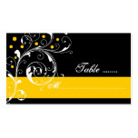 Cartão floral do lugar do casamento do amarelo do  cartoes de visita
