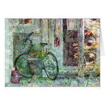 Cartão "Home" bem-vindo da arte da bicicleta