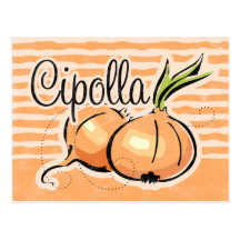 Cartão italiano da receita da cebola cartoes postais