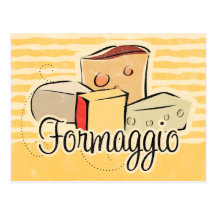 Cartão italiano da receita do queijo cartões postais