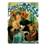 Cartão: La Meuse de Mucha - de Bieres de Cartoes Postais