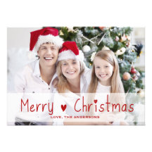 CARTÃO LISO DOS CARTÕES DE NATAL DA FOTO DO NATAL CONVITE PERSONALIZADOS