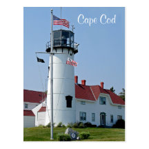 Cartão maciço do farol de Cape Cod Chatham Cartões Postais