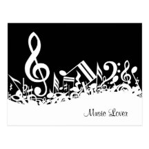 Cartão misturado customizável das notas musicais cartão postal