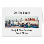 Cartão, "na praia, Banjul, Gambia, África ocidenta