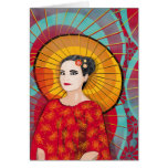 Cartão oriental da mulher