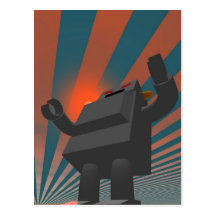 Cartão retro do robô 4 do estilo cartao postal