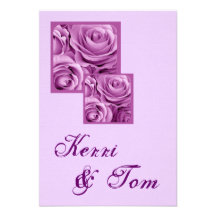 Cartão ROXO da recepção de casamento do LILAC Convite Personalizado