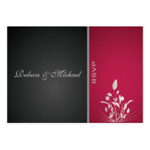 Cartão Wedding floral elegante de RSVP Cartao De Visita