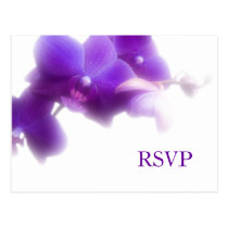 Cartão Wedding roxo de RSVP cartões postais