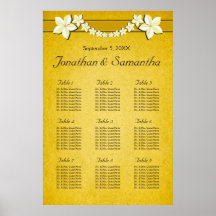 Cartas florais do assento da mesa do casamento do  pôsteres