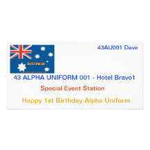 Cartões alfa do uniforme QSL Cartões Com Foto Personalizados