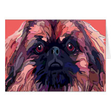 Cartões brilhantes das cores de Pekingese