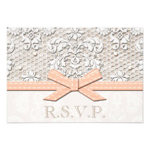 Cartões da resposta do casamento do laço RSVP do v Convites