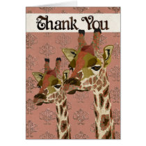 Cartões de agradecimentos chamativos dos girafas d cartões