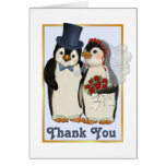 Cartões de agradecimentos do casamento do pinguim