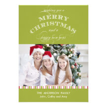 CARTÕES DE FOTO DE NATAL VERDES CONVITES PERSONALIZADOS