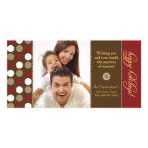 Cartões de fotos do feriado de Polkadots do chocol Cartoes Com Foto Personalizados