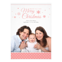 Cartões de fotos modernos vermelhos & brancos cora convite personalizados