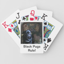 Cartões de jogo pretos da regra dos Pugs Jogos De Baralho