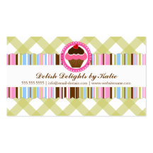 Cartões de visitas da padaria do cupcake