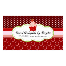 Cartões de visitas da padaria do cupcake da morang