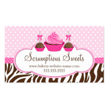 Cartões de visitas da padaria dos pop do cupcake e