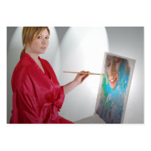 cartões de visitas da pintura da menina