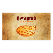 Cartões de visitas da pizza