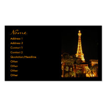 Cartões de visitas da torre Eiffel de Las Vegas