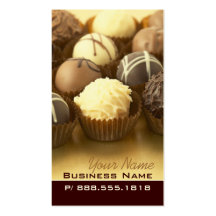 Cartões de visitas das trufas de chocolate