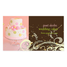 Cartões de visitas do bolo de casamento do rosa e 