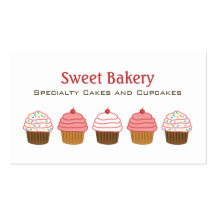 Cartões de visitas do cupcake da padaria