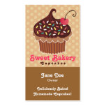Cartões de visitas do cupcake do chocolate & da ba