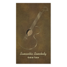 Cartões de visitas do logotipo da guitarra acústic