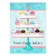 Cartões de visitas doces da loja do cupcake feito 