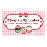 Cartões de visitas dos cupcakes do guingão