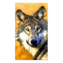 Cartões de visitas dourados dos olhos (lobo)