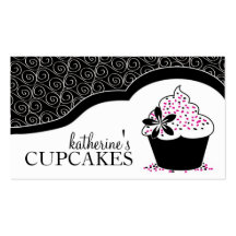 Cartões de visitas elegantes e modernos do cupcake