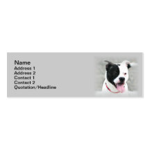 Cartões de visitas magros de Staffordshire bull te