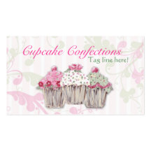 Cartões de visitas rosados do cupcake