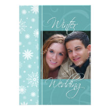Cartões do convite da foto do casamento no inverno