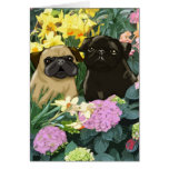 Cartões dos Pugs do primavera