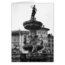 Cartões italianos, fonte de Netuno & Torre Trento