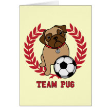 Cartões (vermelhos) do Pug da equipe do Pug do fut