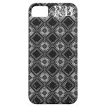 Carvão metálico com caso do iPhone 5 do monograma iPhone 5 Capas